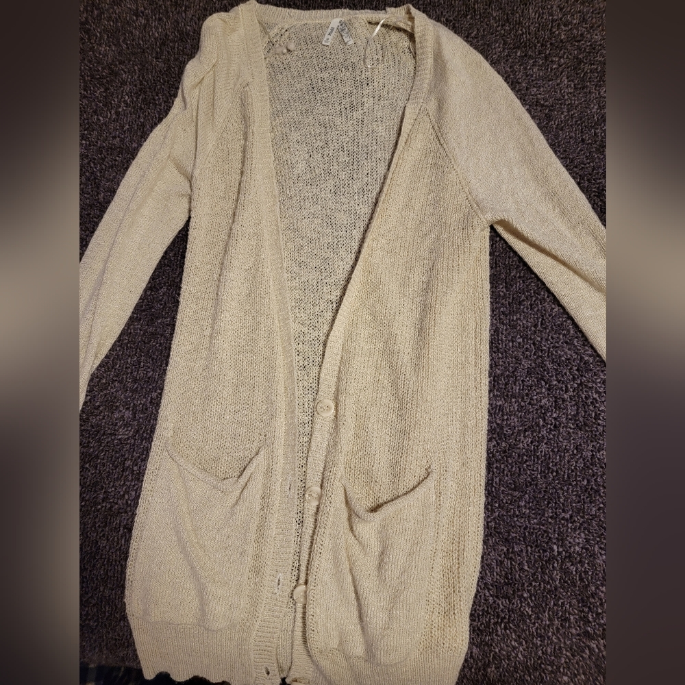 Mudd cream button up cardigan